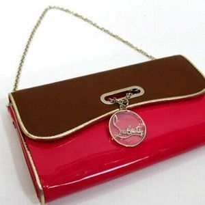 Authentic CHRISTIAN LOUBOUTIN 1120586 Bicolor Riviera Clutch Bag Hand Bag